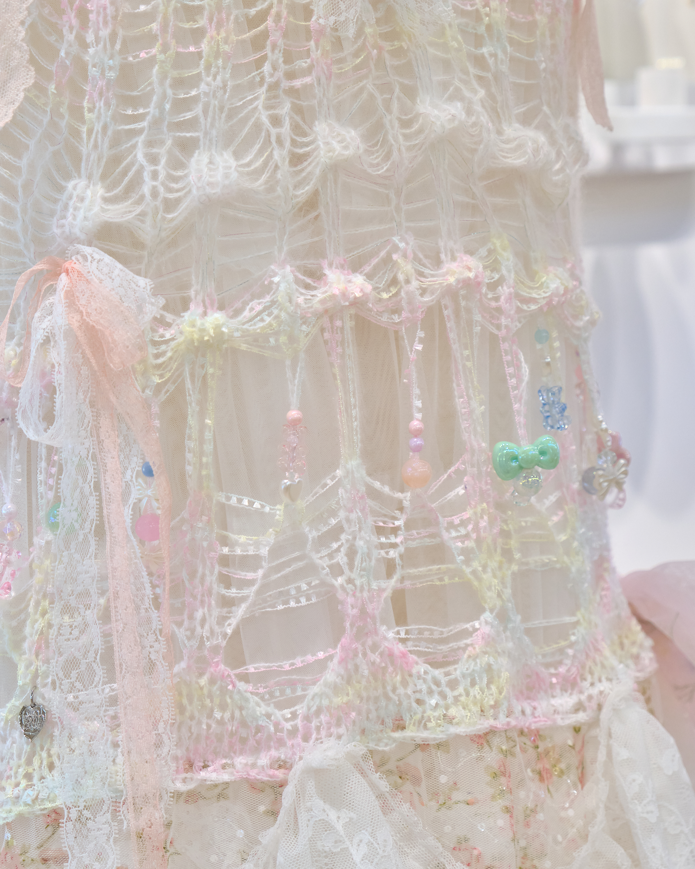 13513 Mesh Lavish Beaded Hand Knit Camisole