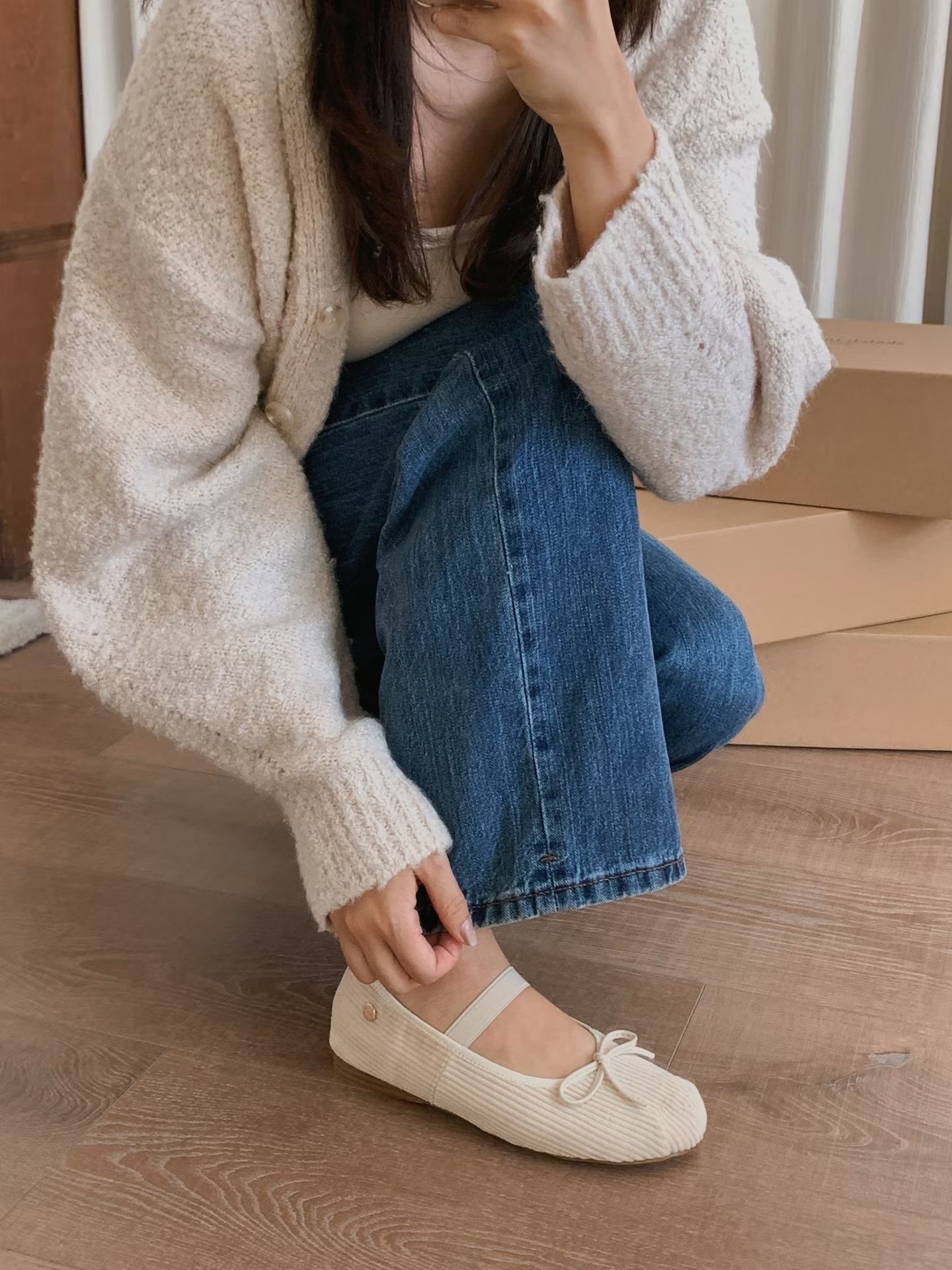 💘 2026 SS QQ燈芯絨親子平底鞋 (大人版)💘