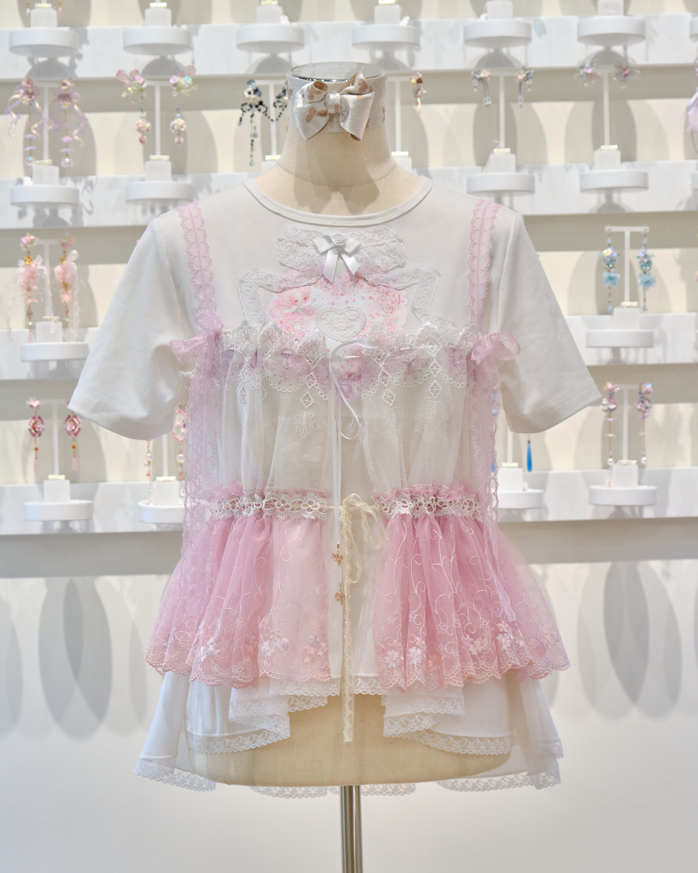 13507 Sheer Layer Bow Fantasy Camisole