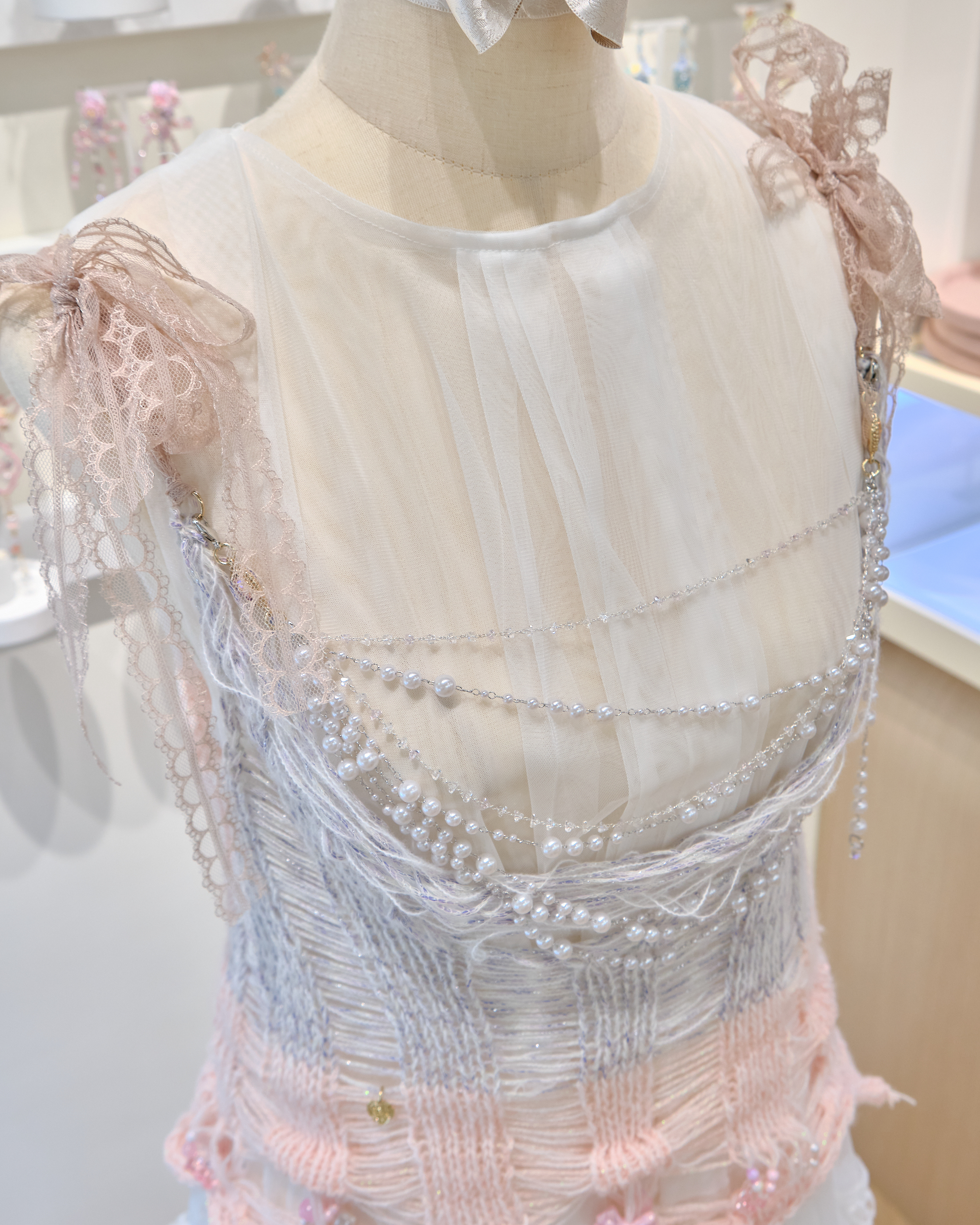 13512 Mesh Lavish Beaded Hand Knit Camisole