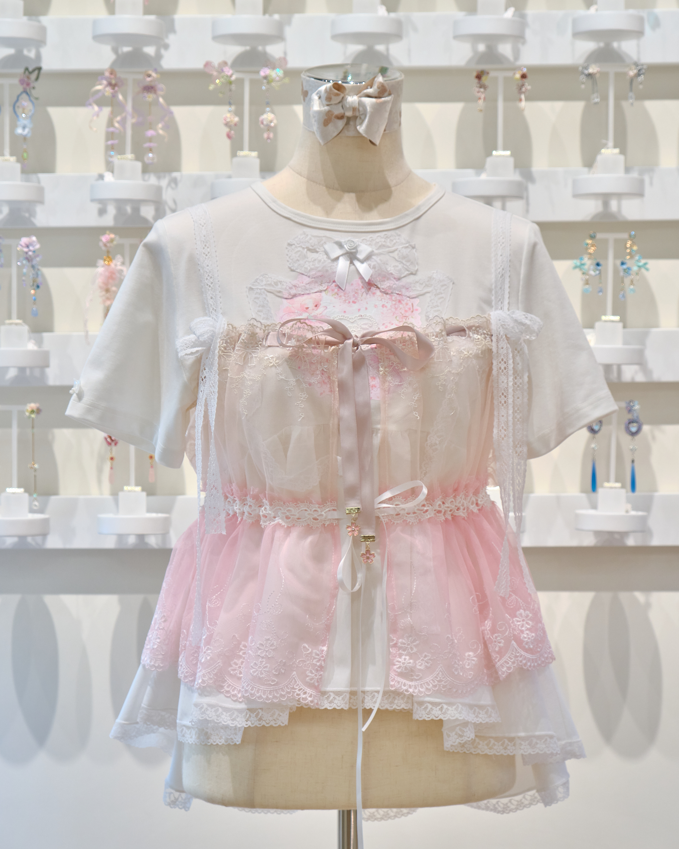 13509 Sheer Layer Bow Fantasy Camisole