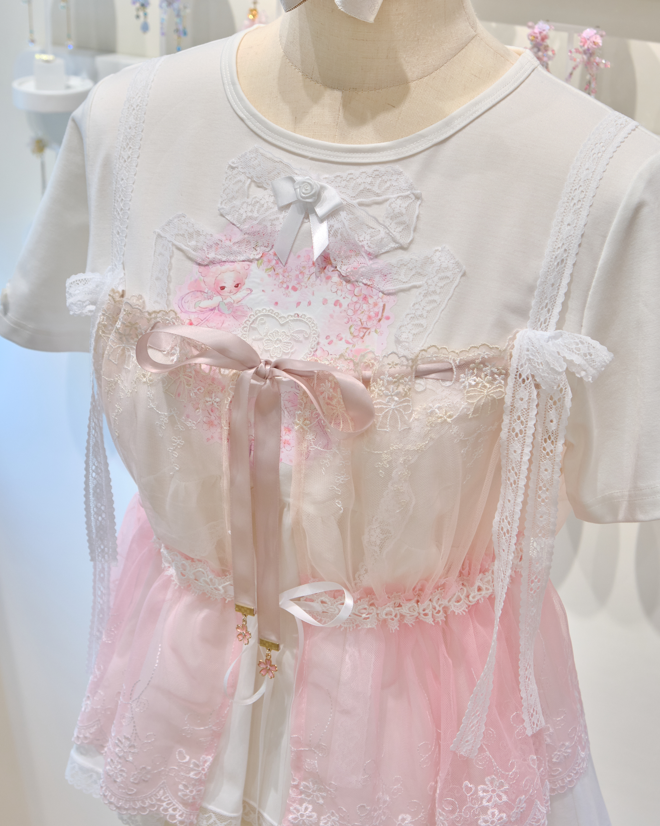 13509 Sheer Layer Bow Fantasy Camisole