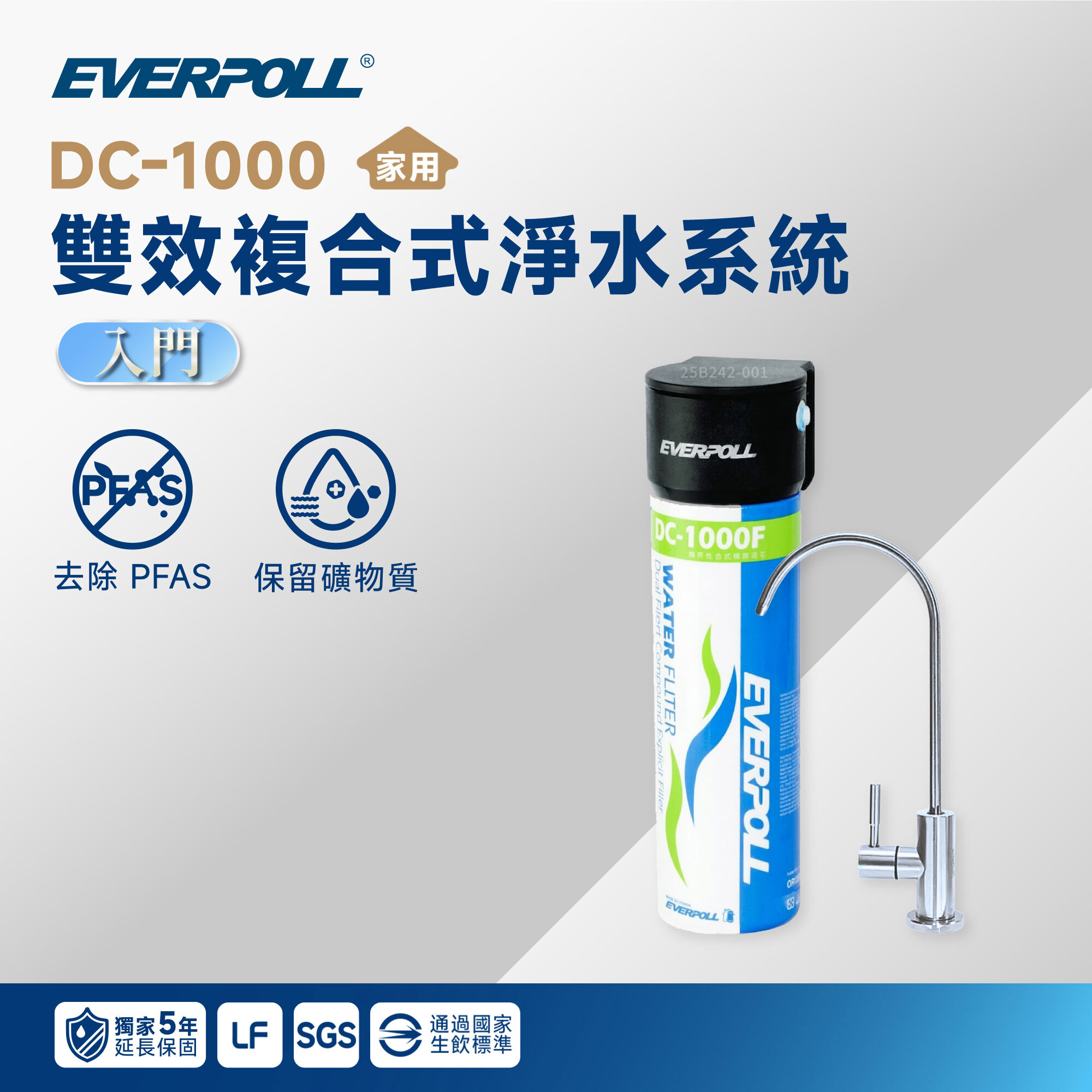 【小資嚴選】EVERPOLL 愛科 DC-1000 雙效複合式淨水系統