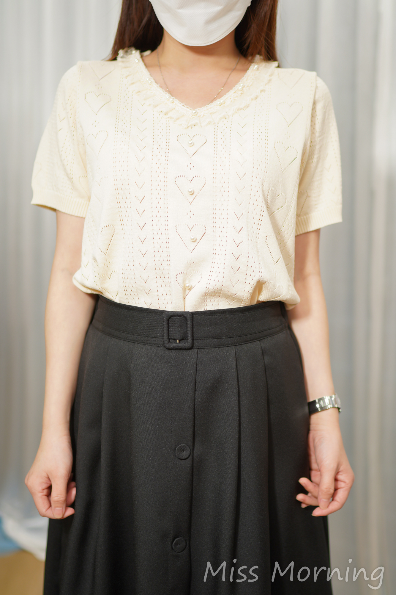 心心織紋V領線衫(15086)