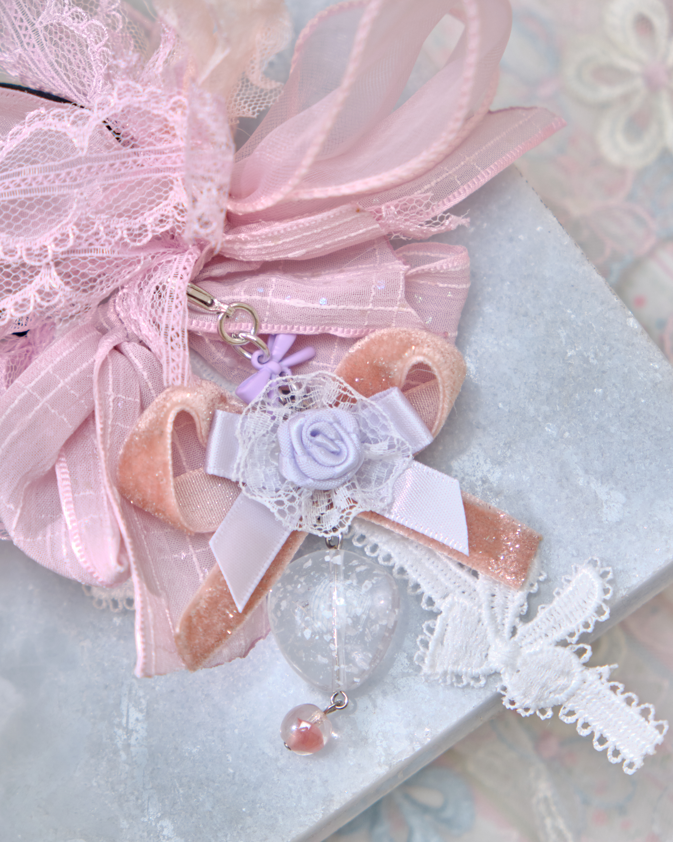 13461 Misty Gauze Gem Bow Hair Band