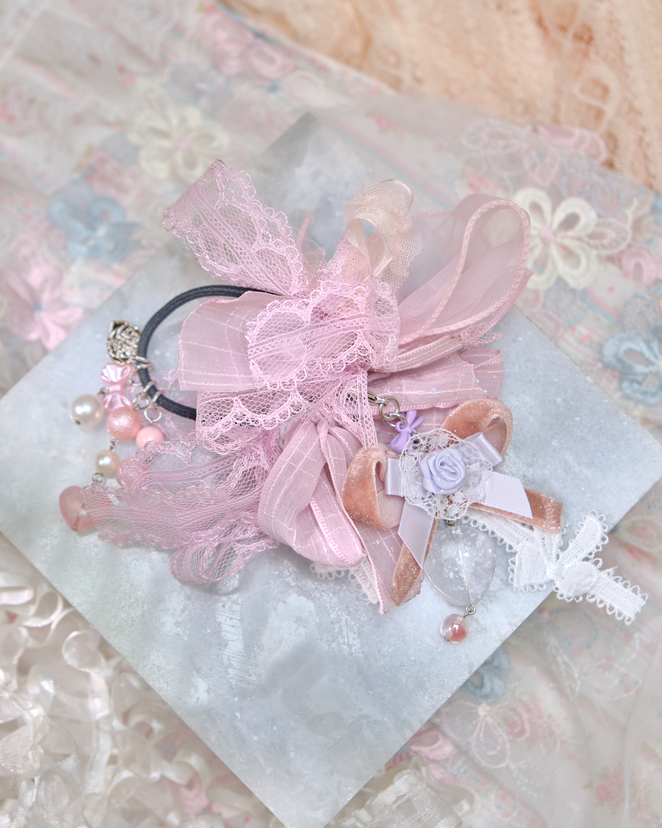 13461 Misty Gauze Gem Bow Hair Band