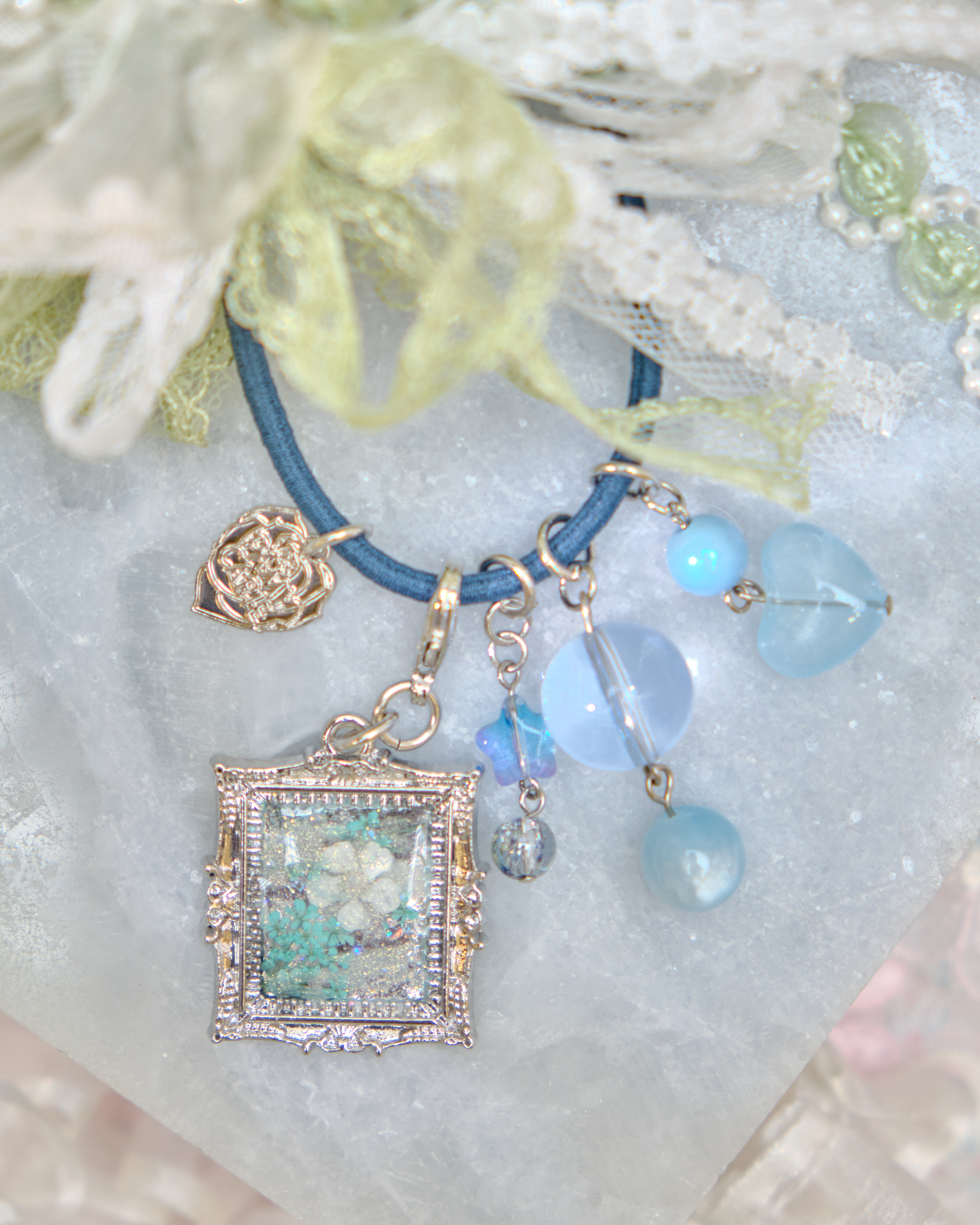 13459 Misty Gauze Gem Bow Hair Band