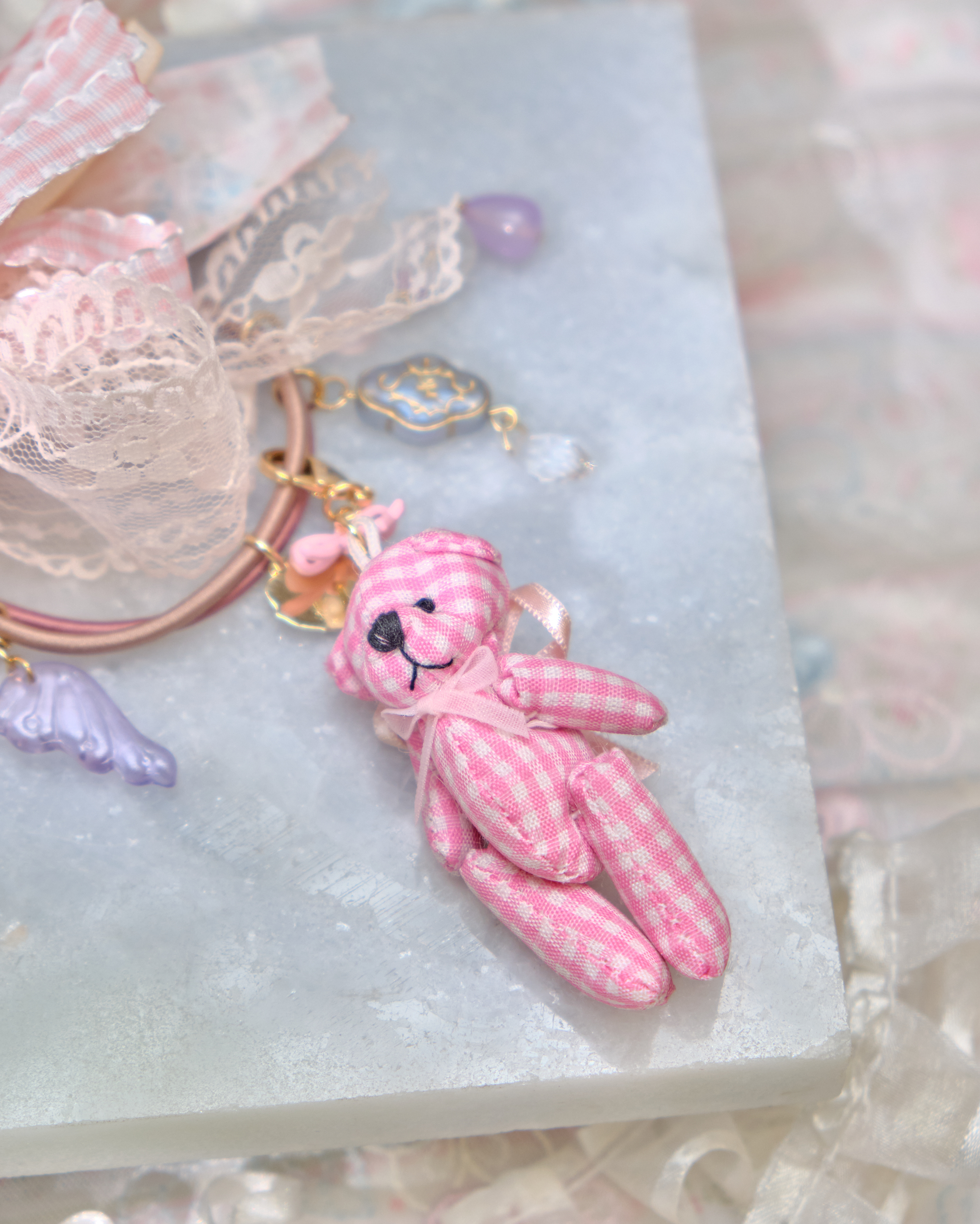 13457 Misty Gauze Gem Bow Hair Band