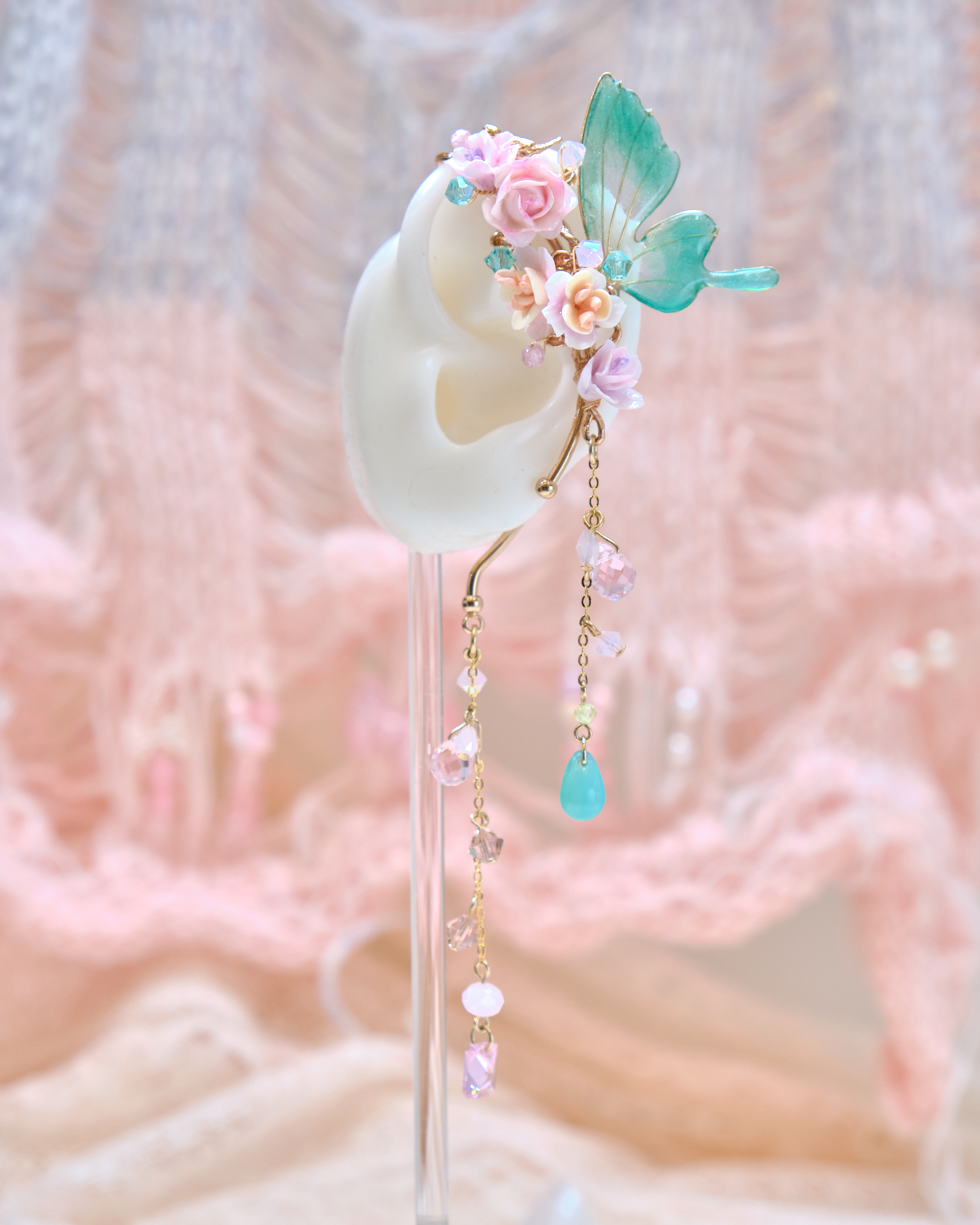 13420 Wing Blossom Cascade Ear Cuff