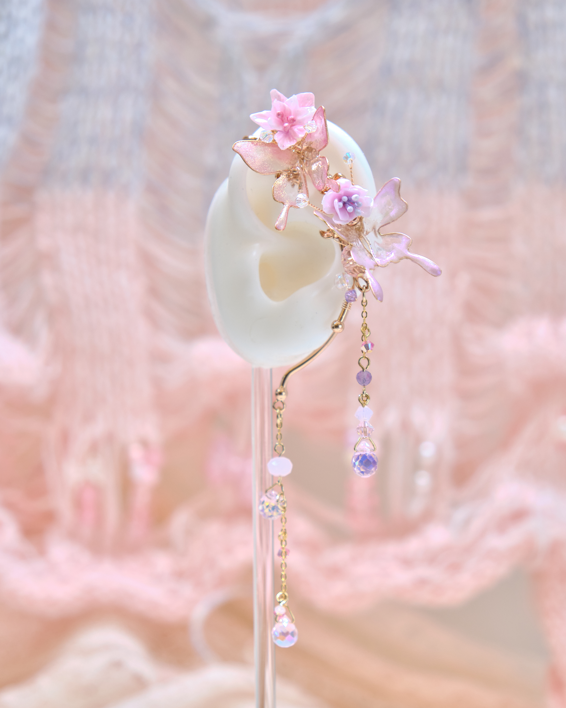 13419 Wing Blossom Cascade Ear Cuff