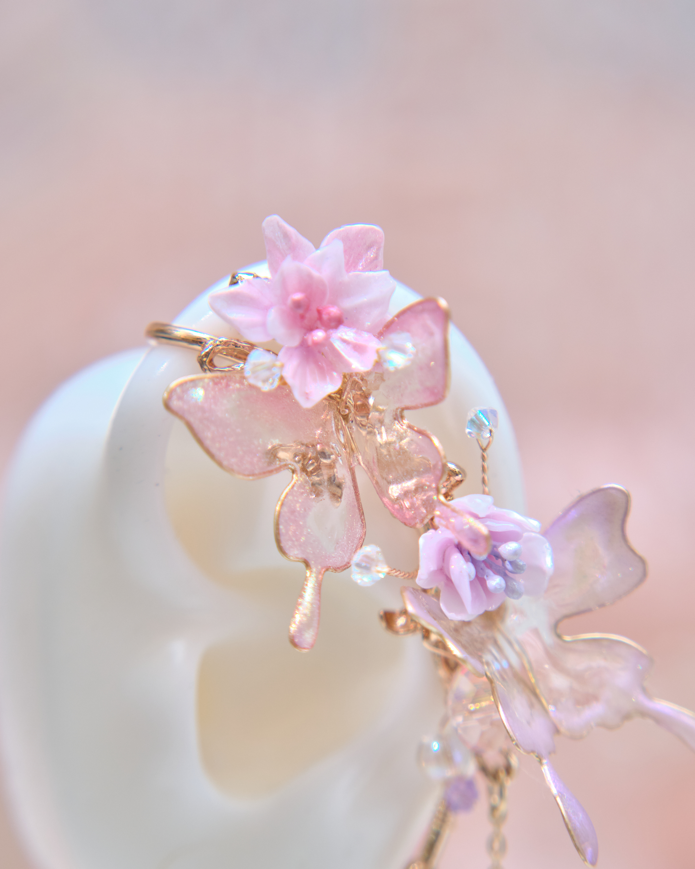 13419 Wing Blossom Cascade Ear Cuff