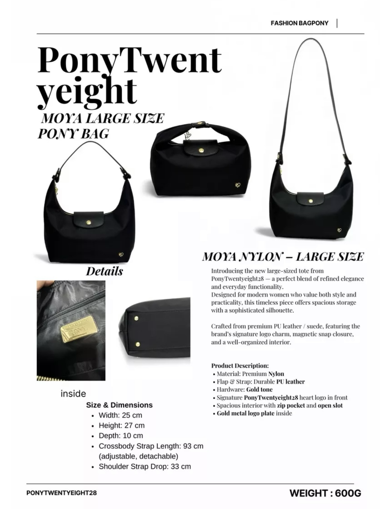 現貨🇹🇭PonyPony黑色麂皮袋🖤（Large）