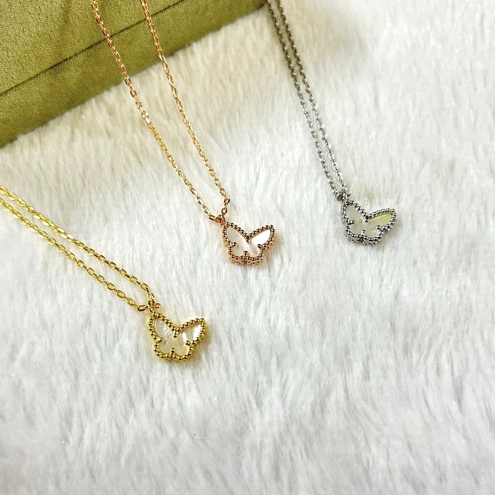 18k”va mini母貝小蝴蝶高奢定製項鍊