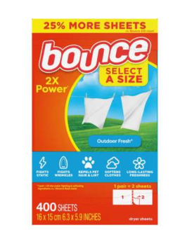 【直播】Bounce LX0307121 多功能衣物乾衣紙 (400片裝)