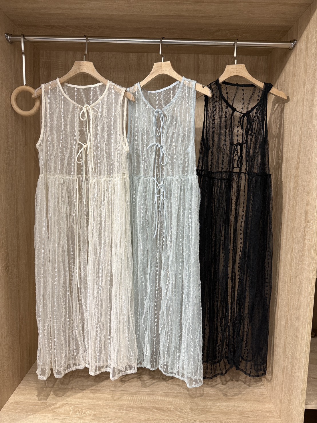 A3359-綁帶透蕾絲外搭背心