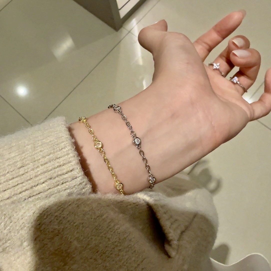 Gy”14k Lumière泡泡圓鑽一體式手鍊