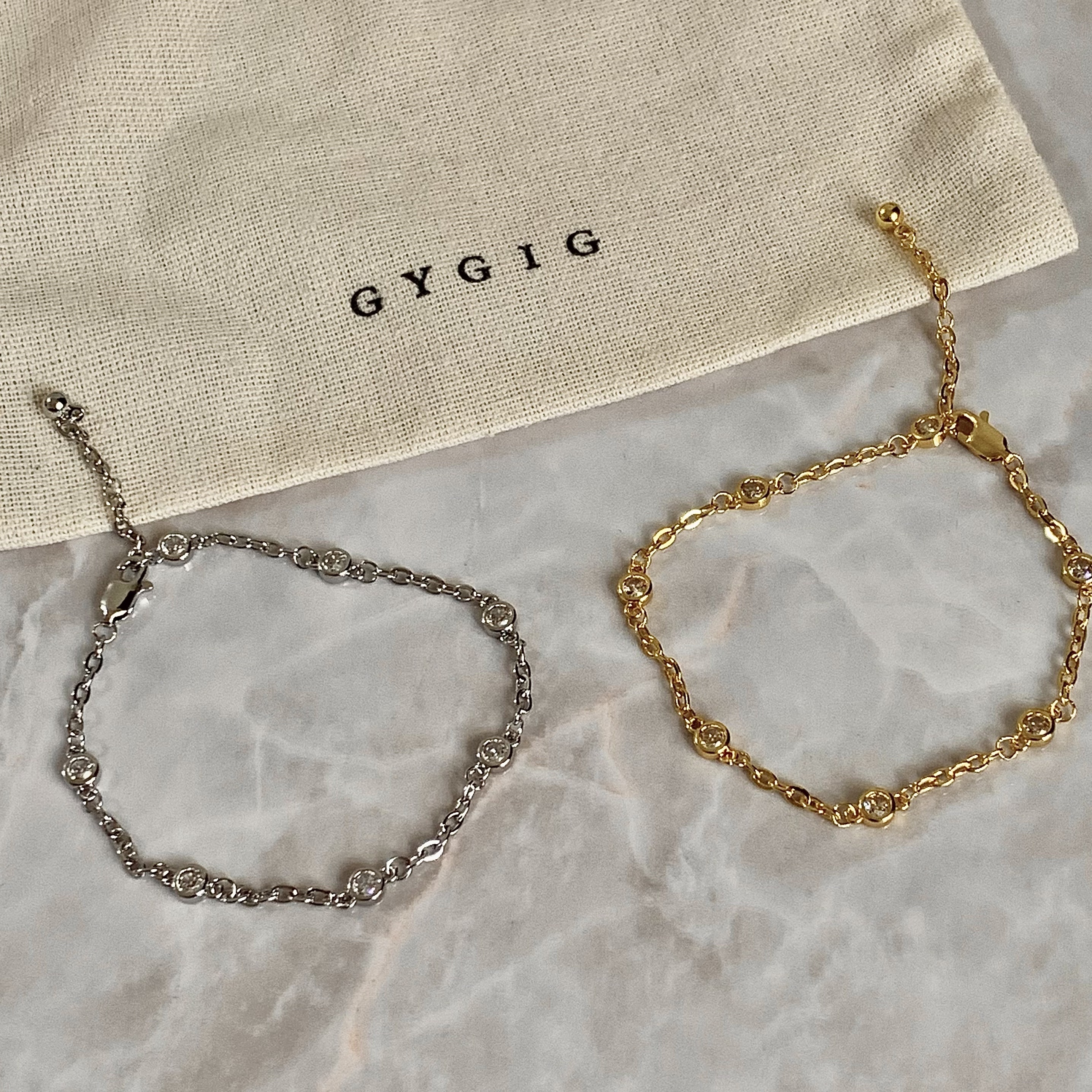 Gy”14k Lumière泡泡圓鑽一體式手鍊