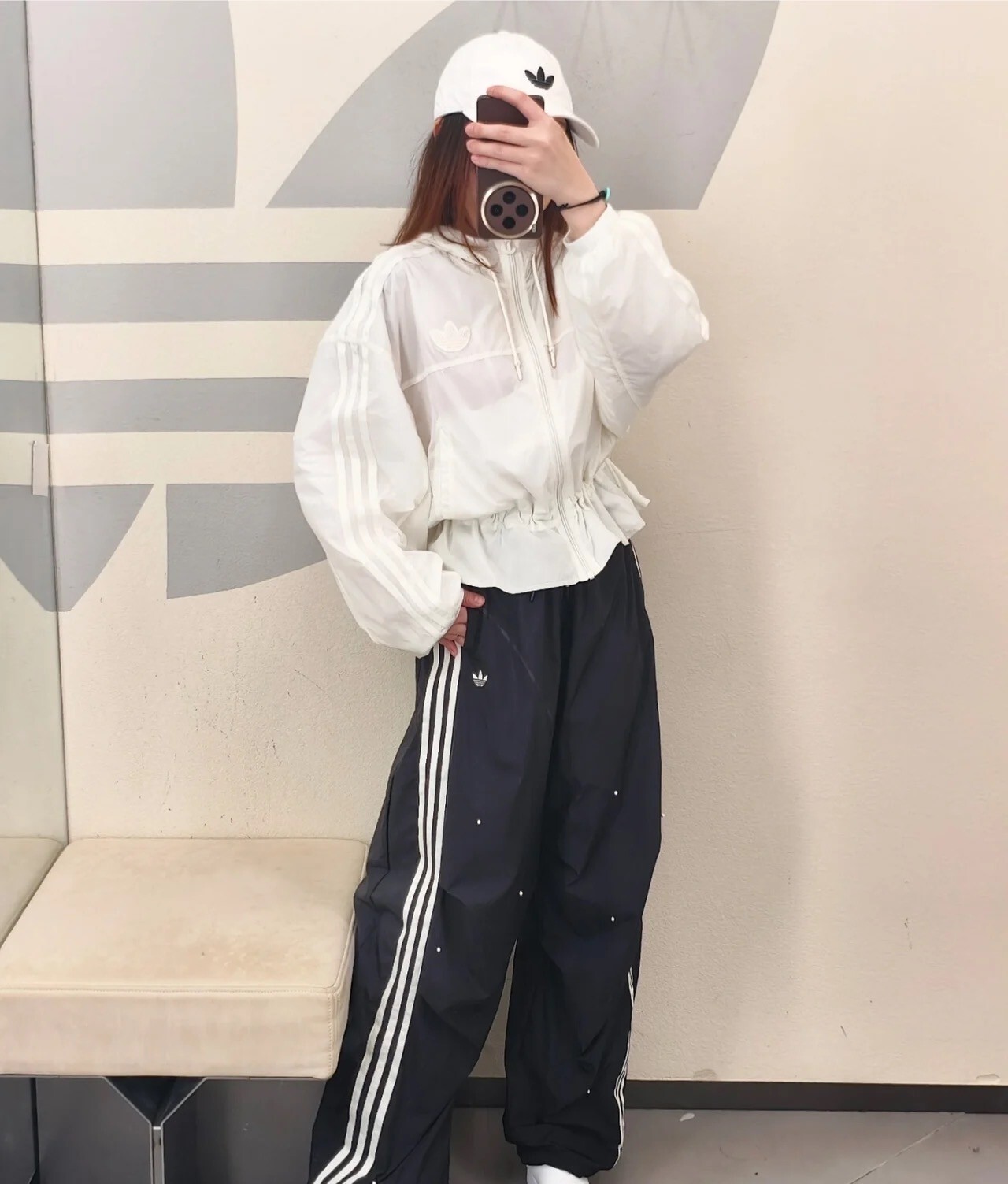 【預購】Adidas Original 尼龍梭織 珍珠 長褲 闊腿褲 女款 KS2865 KS2866