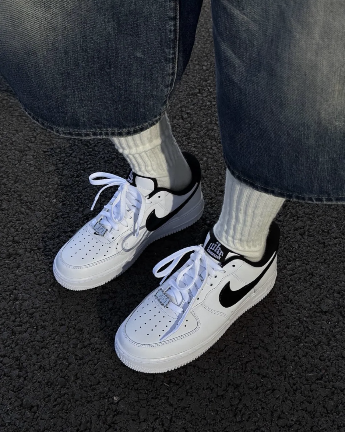 NIKE AIR FORCE 1 '07 LV8 白黑 漆皮 美式復古 歌德 金屬 低筒休閒鞋