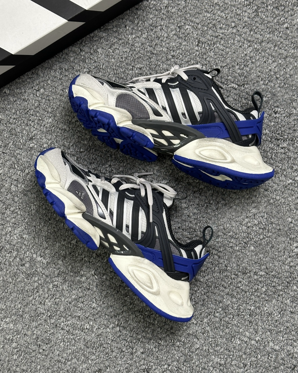 Adidas XLG Runner Deluxe 黑灰藍 作舊 增高 厚底 復古 老爹鞋 男女鞋 巴黎世家平替