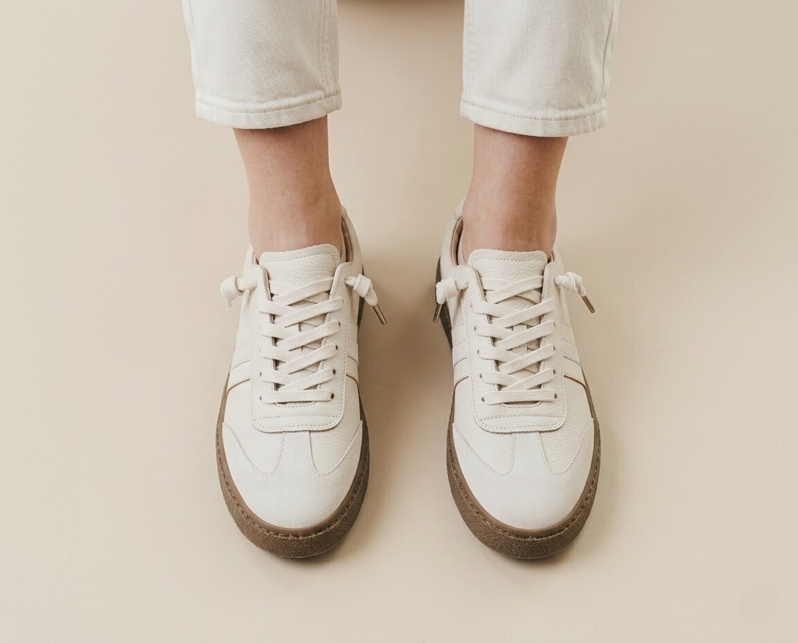 寬楦頭與立體餅乾鞋頭設計，視覺增加鞋款份量感，利用對比法則讓腳踝更顯纖細。友善寬腳板，穿著舒適且修飾腿型。