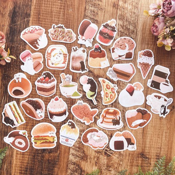 喵喵點心鋪 30枚 和紙貼紙包｜迪夢奇 Dimanche