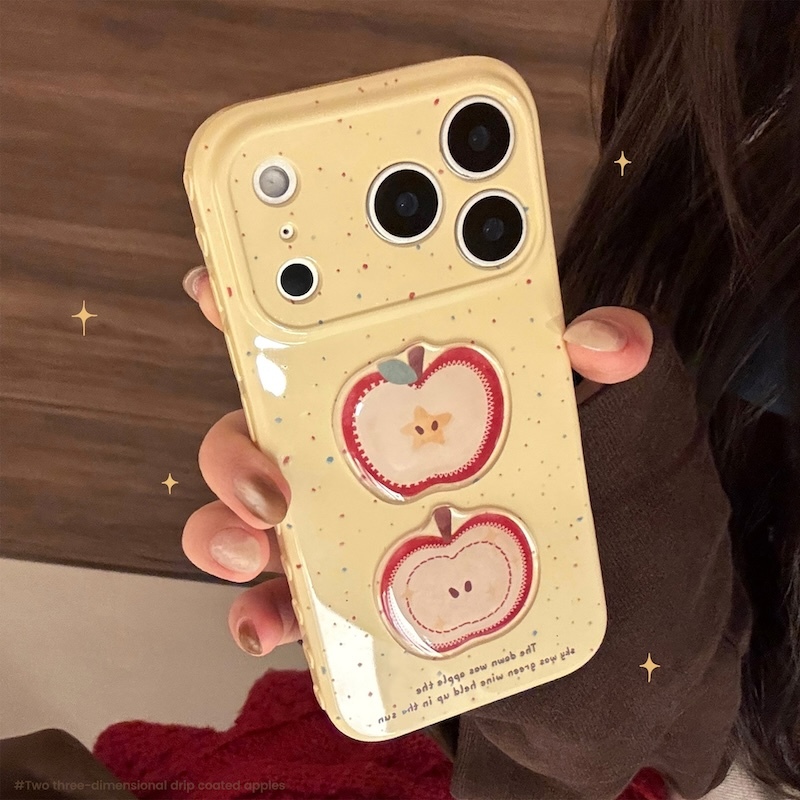 《03080》可愛黃色蘋果手機殼