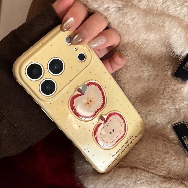 《03080》可愛黃色蘋果手機殼