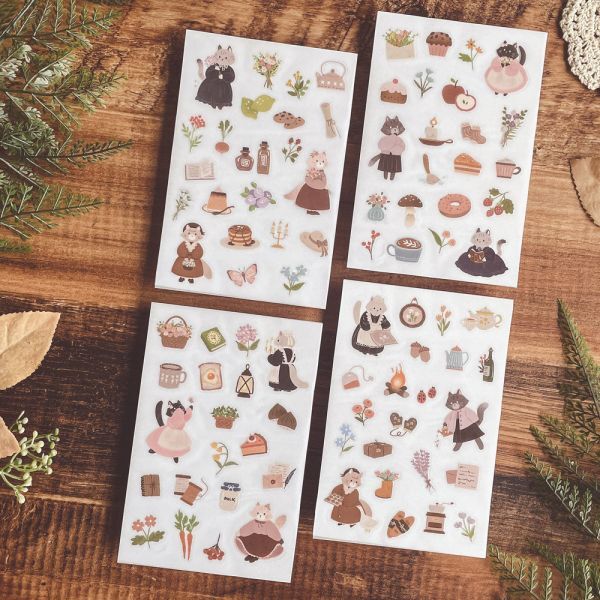 喵生活 4入感壓 轉印貼紙｜迪夢奇 Dimanche