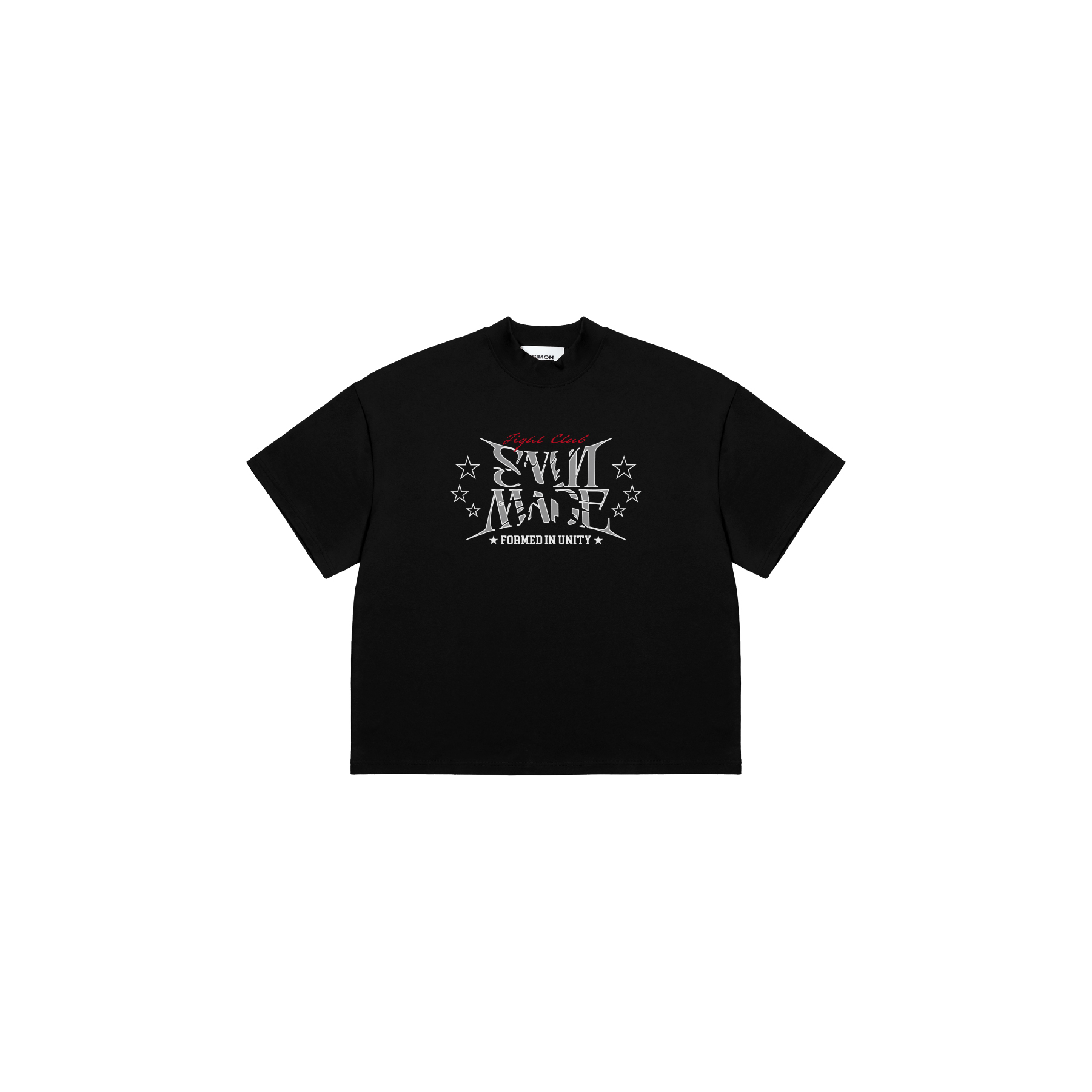 SIMON MADE TS2612-01 破碎意志 LOGO 小高領 短T