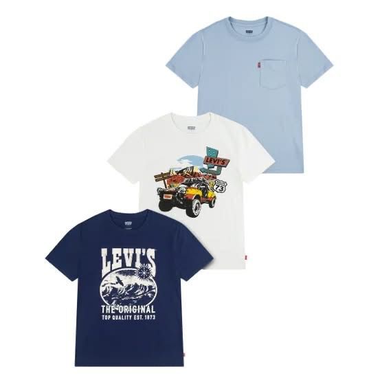 [USW] LEVI'S BLUE 3-PACK GRAPHIC TEE, UZZ1084 (UZZ1084)