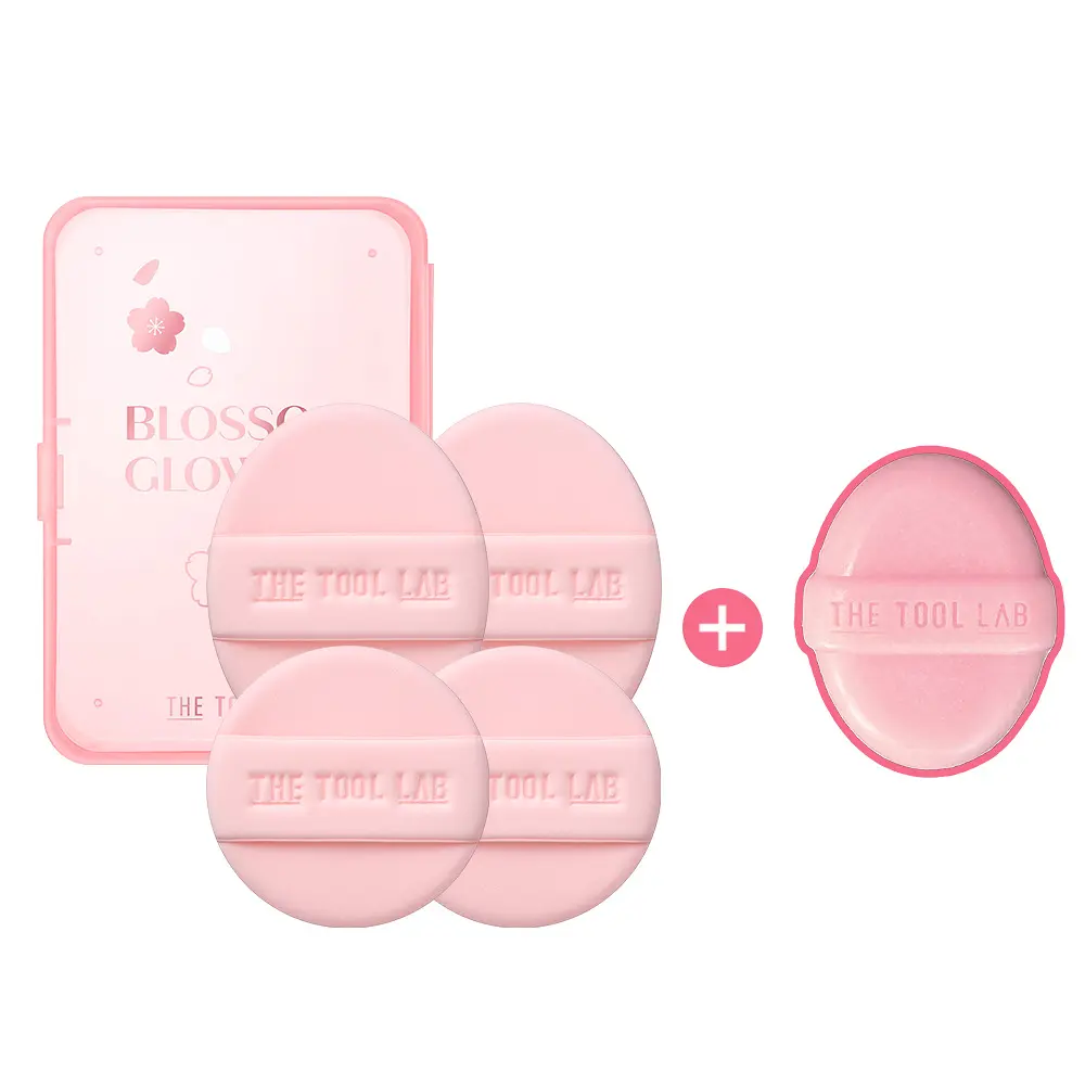 THE TOOL LAB 櫻花保濕美妝粉餅撲 4入組 (+迷你清潔皂)