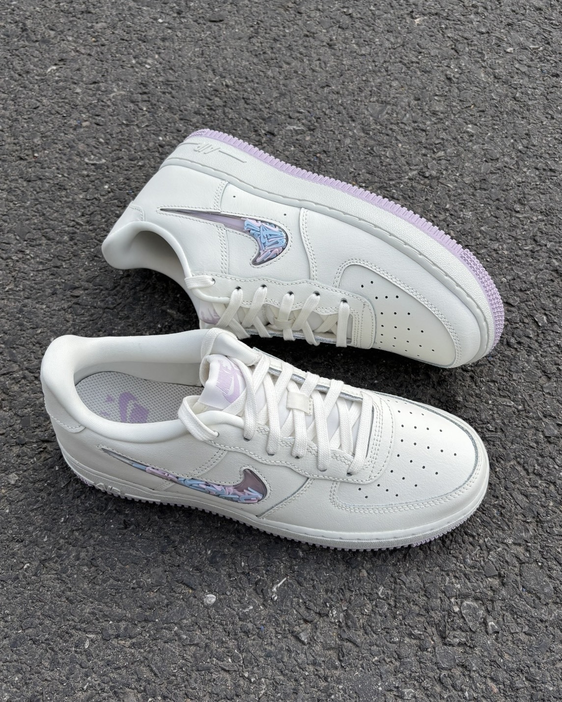 Nike GS Air Force 1 流沙 透明勾勾 低筒 芋泥啵啵