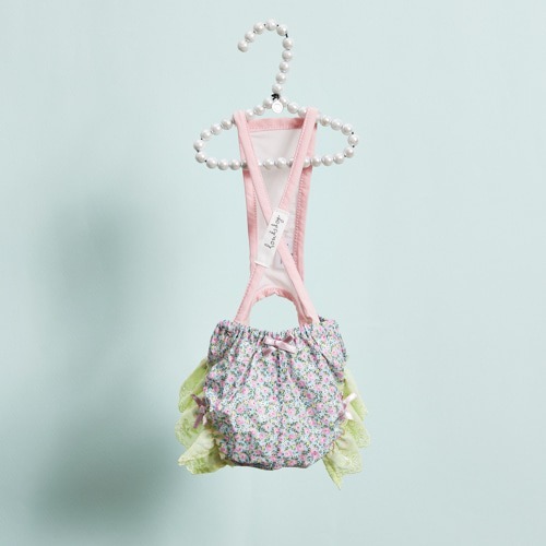 Louisdog 藝術小花吊帶褲