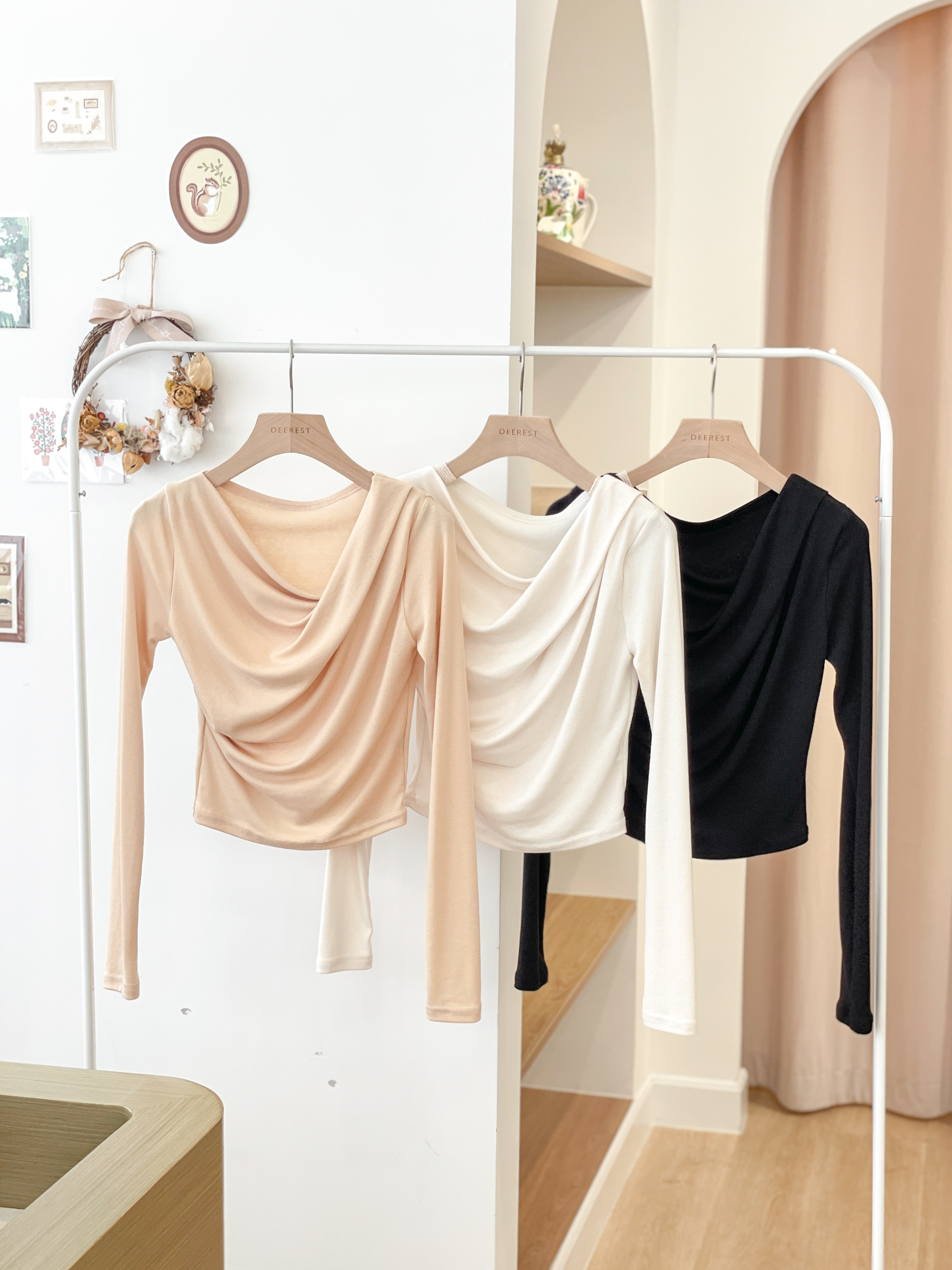 T1484 Honey Draped Sleeves Top