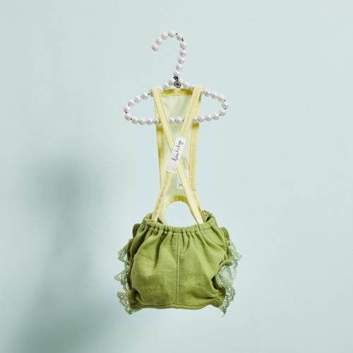 Louisdog 藝術綠意吊帶褲