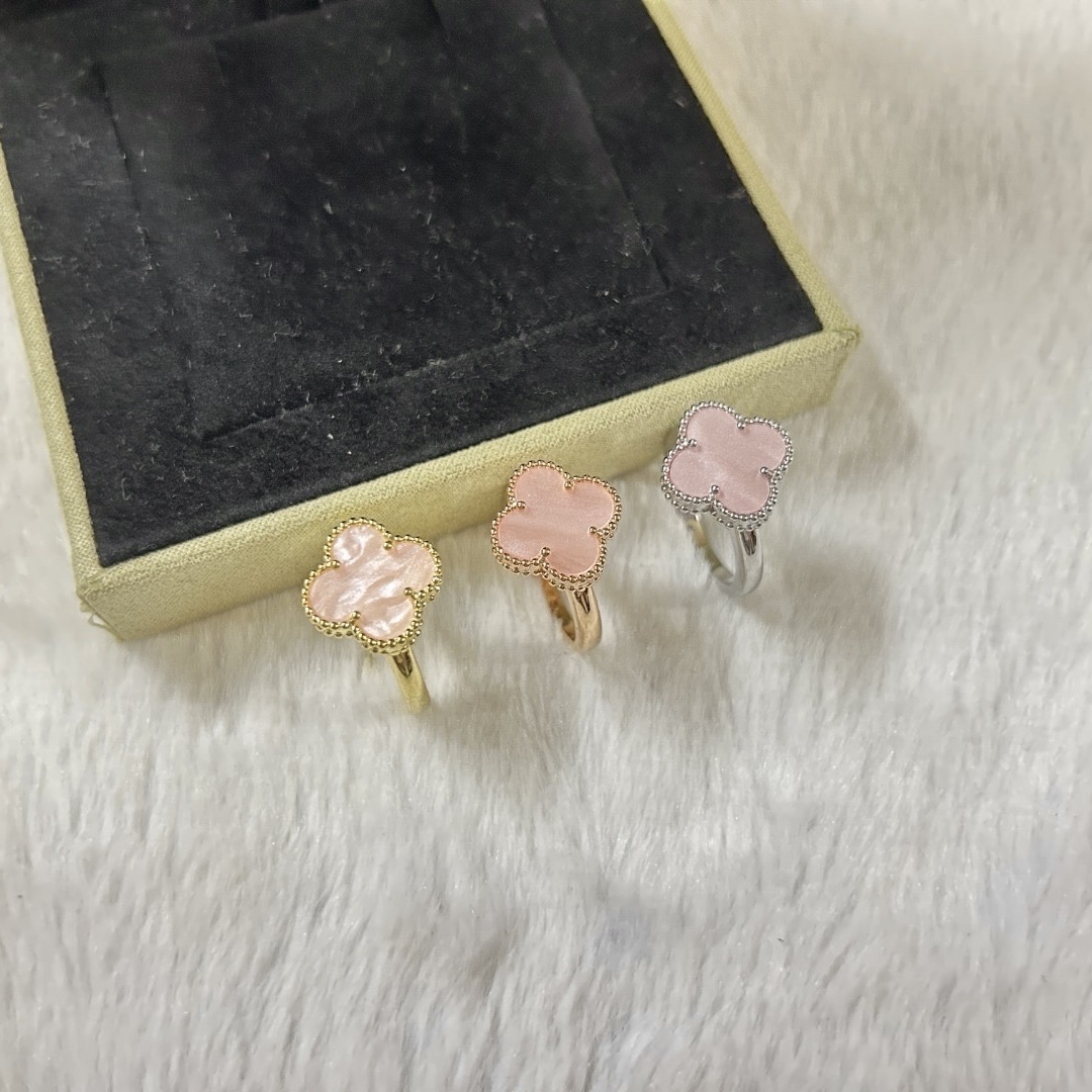 18k”va 經典四葉草特殊石無鑽戒”高奢定製全系列