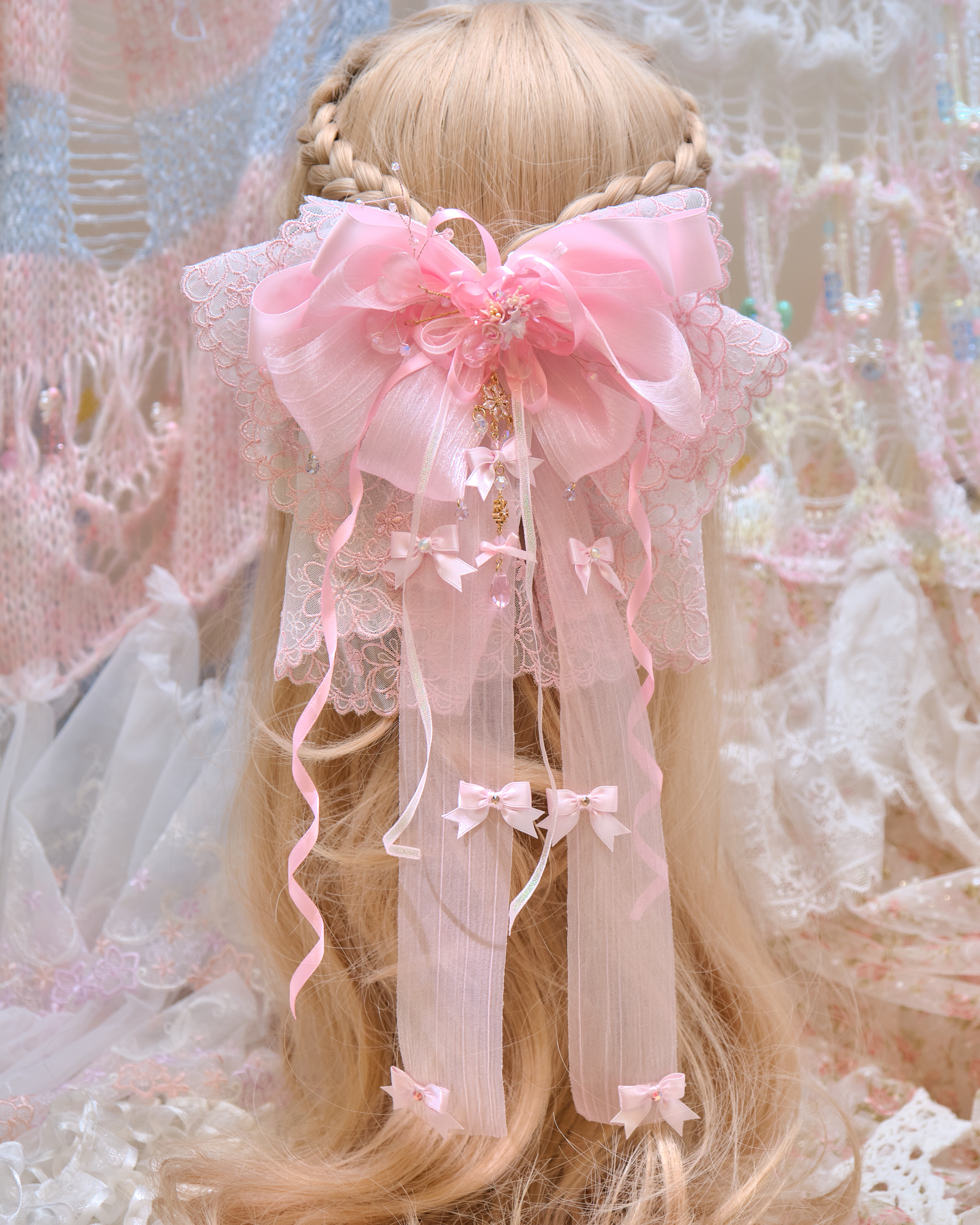 13481 Cloud Gauze Lavish Ribbon Bow Hair Clip