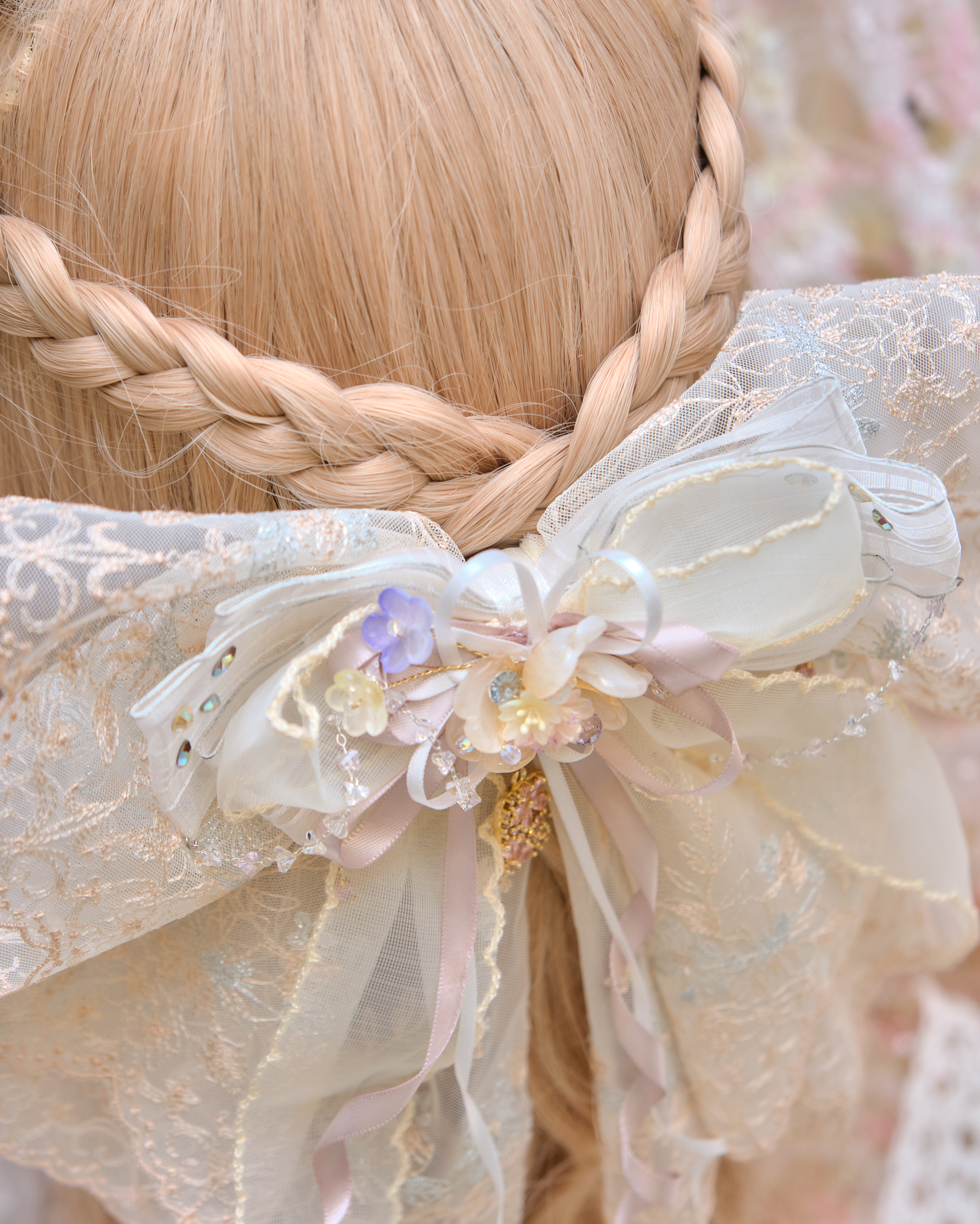 13479 Cloud Gauze Lavish Ribbon Bow Hair Clip