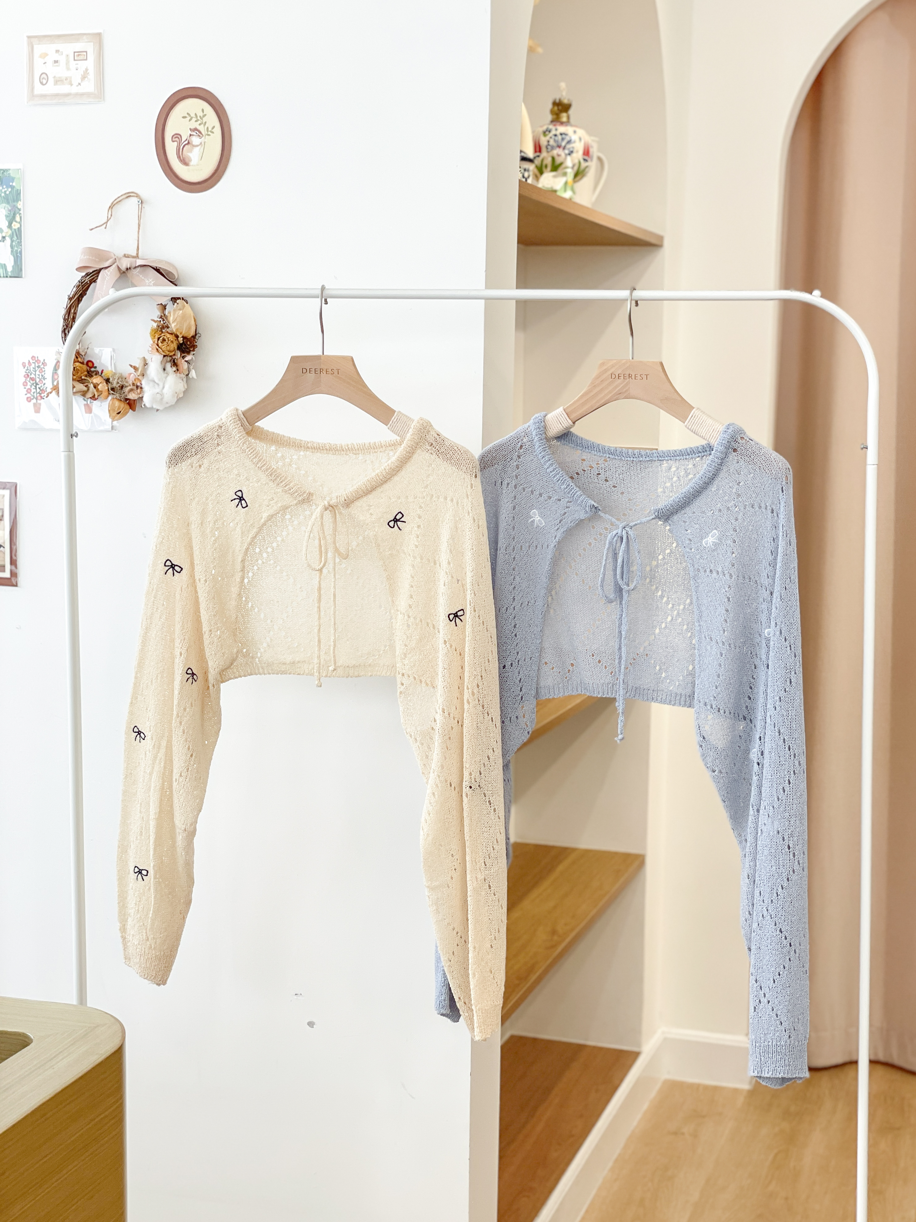 JK286 Embroidered Ribbon Front Cover-Up