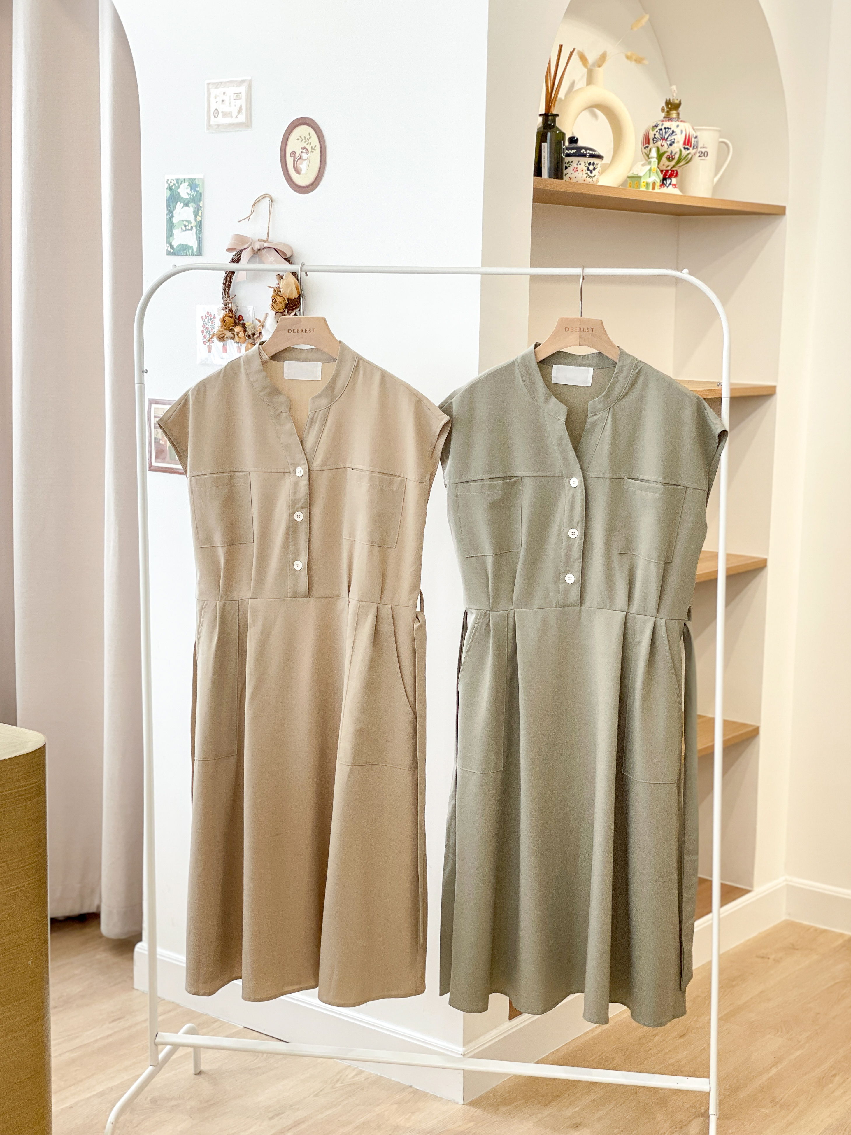 OP693 Safari Vintage Style Shirt Dress