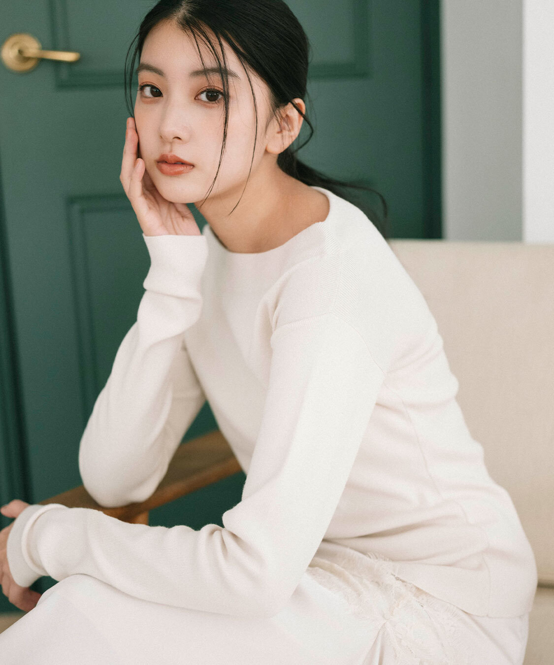 [預購]COCO DEAL 露肩抓皺針織上衣