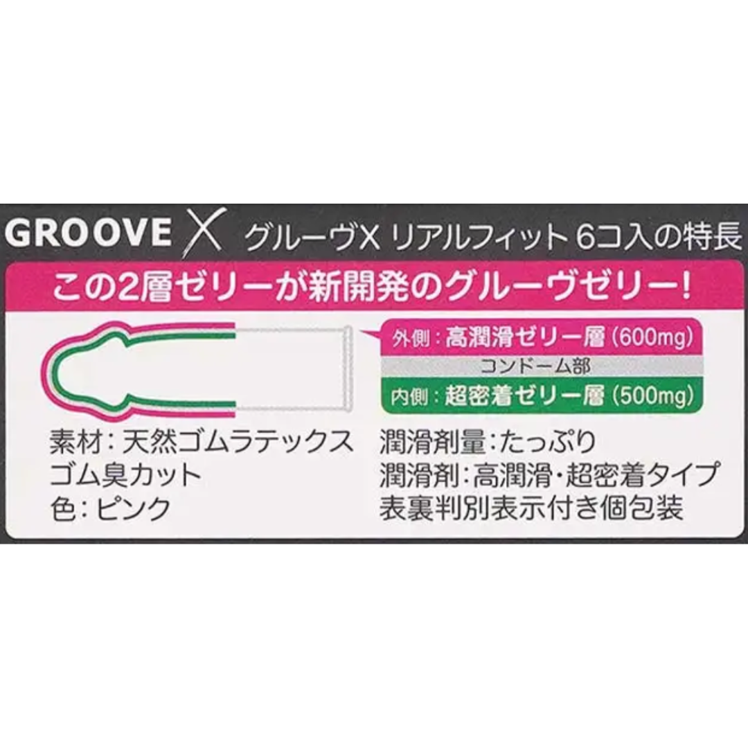 Okamoto 岡本 GROOVE X 真‧貼身 (日本版) 6 片 乳膠安全套