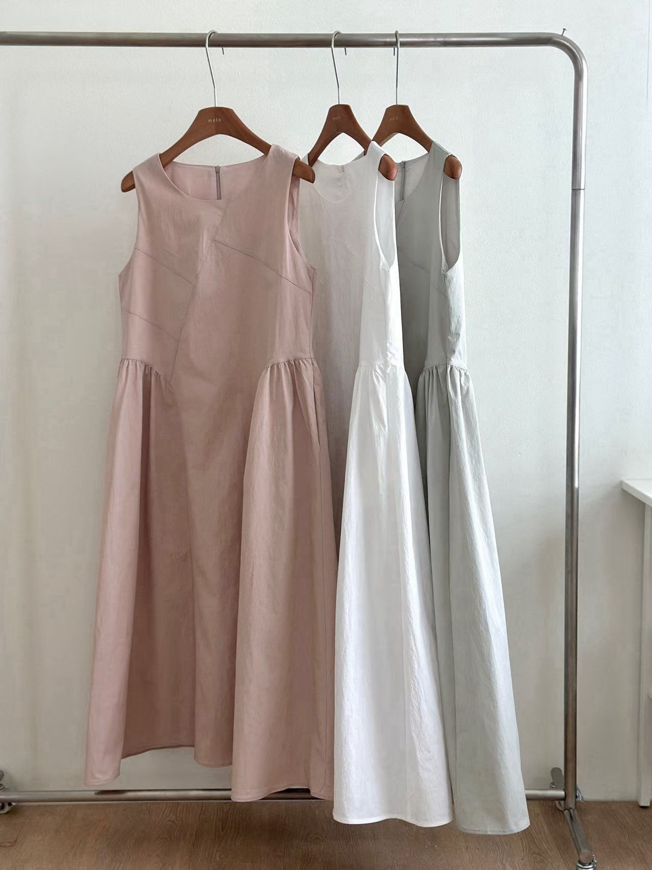 ML6005 拼接車線連身裙