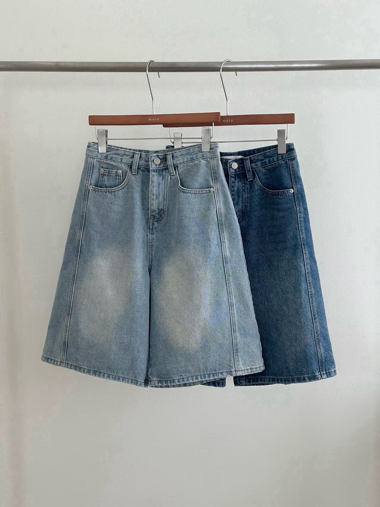 ML6015 寬鬆牛仔五分褲 (S/M/L)