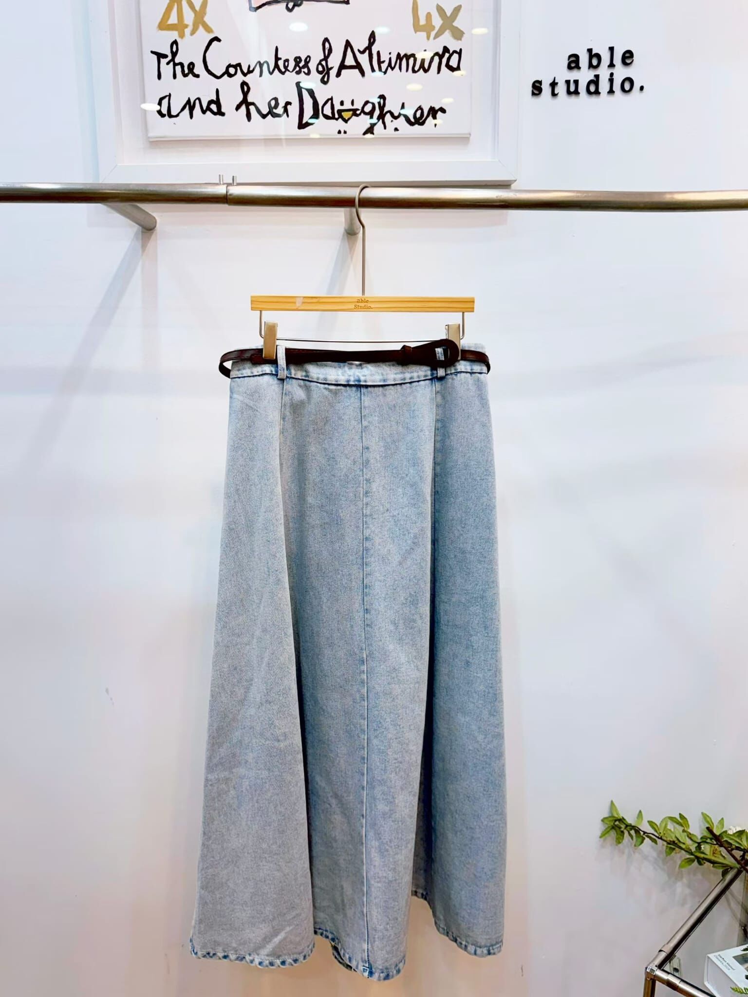 AS6012 高腰A字牛仔長裙