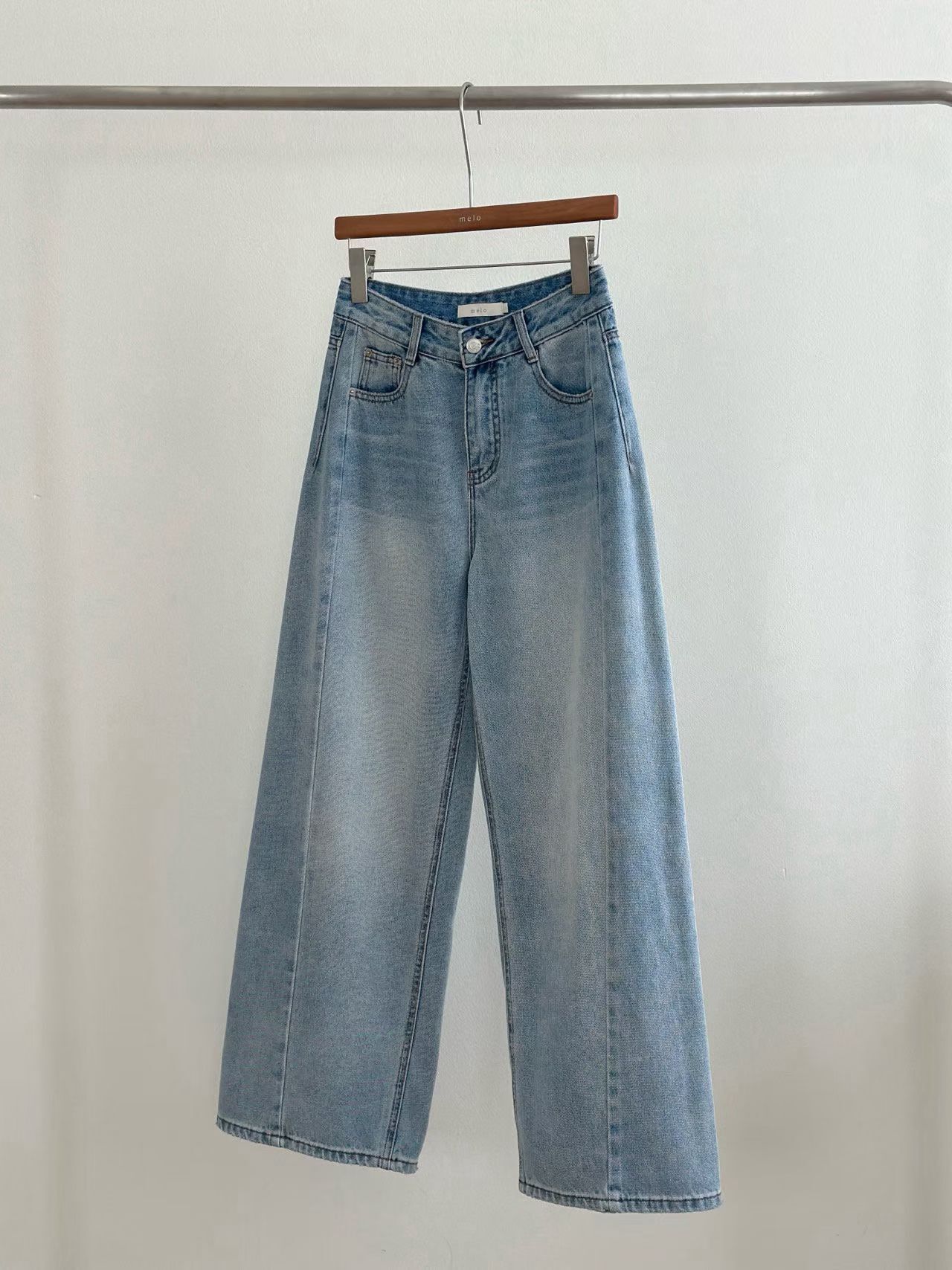 ML6025 車線牛仔闊褲 (S/M/L)