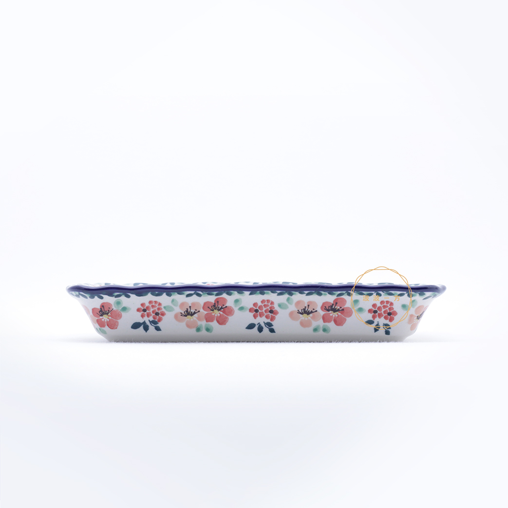 長方盤-23/12.5cm-粉桃迎新