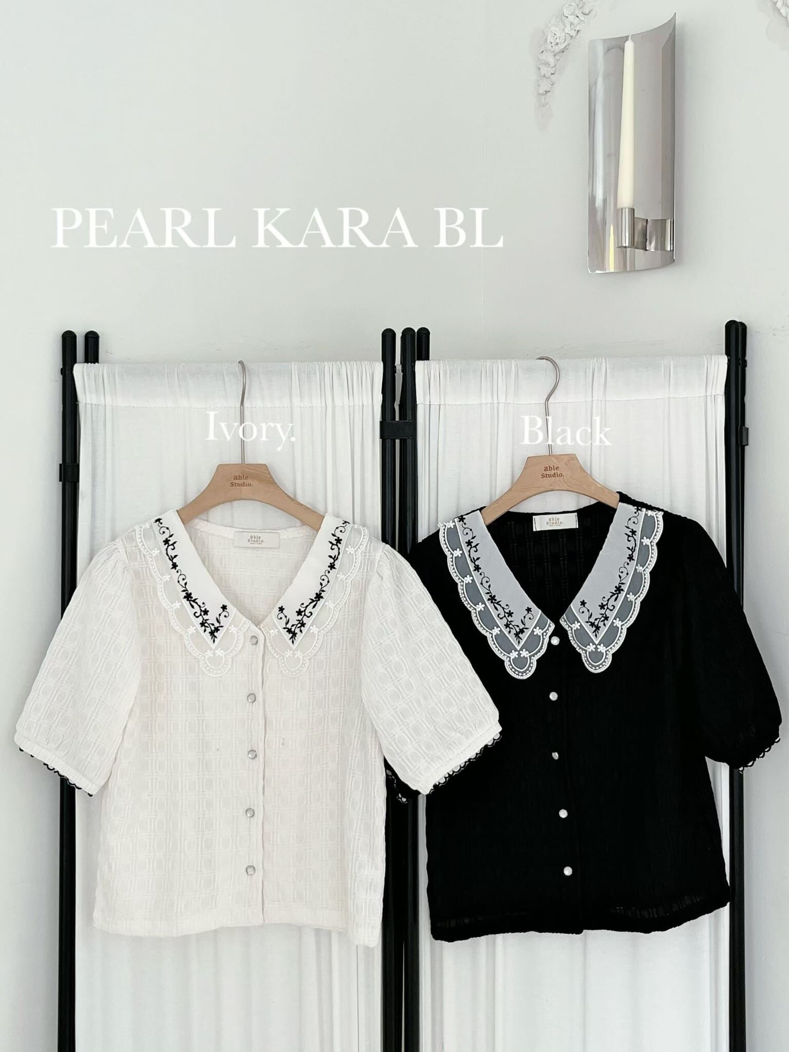 AS6021 刺繡花邊領短上衣