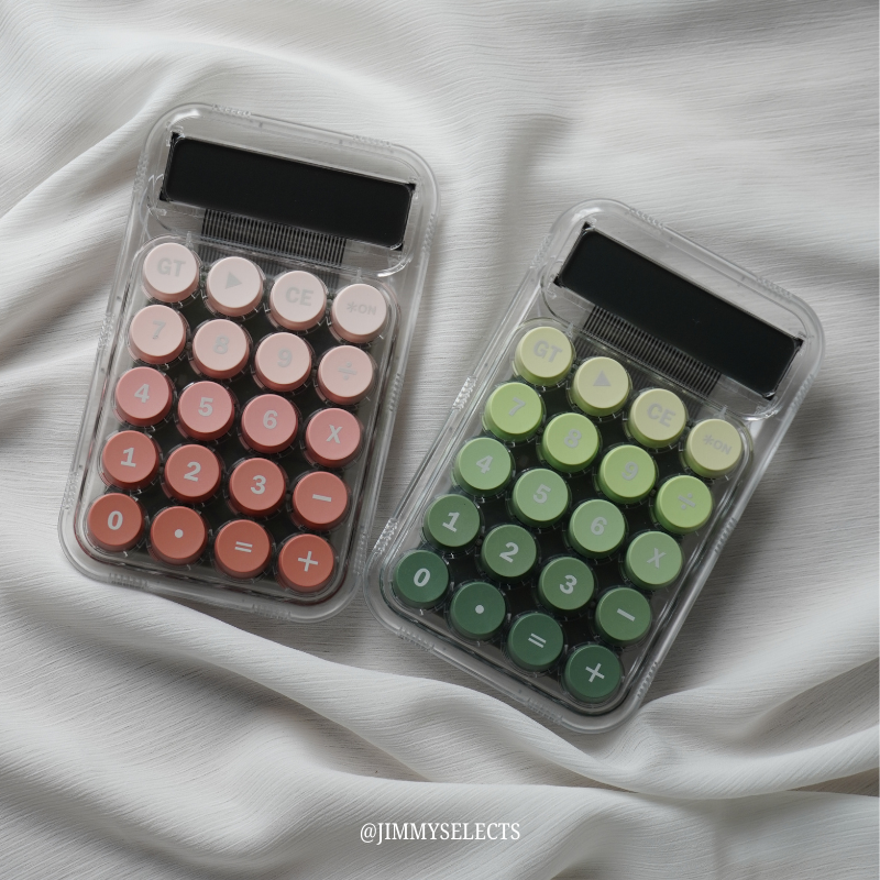 【現貨】Snow Peak 透明戶外風計算機｜極簡露營美學桌面計算器 圓形按鍵設計 粉色 / 綠色